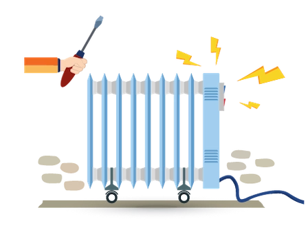 Defect electric heating